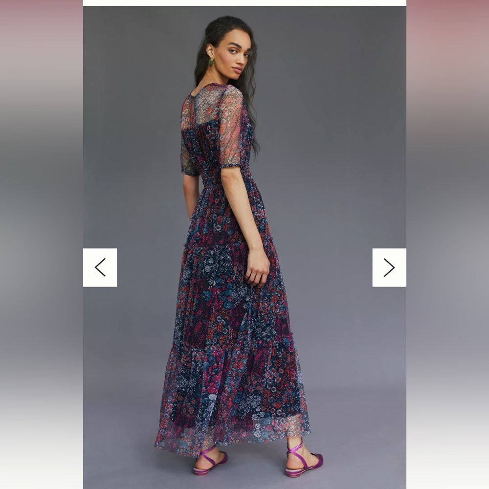 Maeve Ruched Floral Maxi Dress